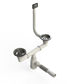 ÇÖP MAK ÇİFT TASLI KÜVET TAŞMALI  EVYE SİFONU  Ø40-50 MM