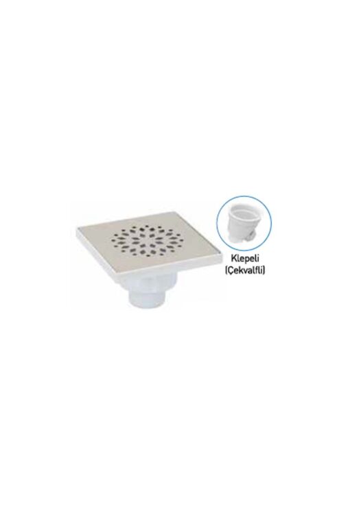 GAMA - 15*15 KARE YER SÜZGECİ PASLANMAZ IZGARALI ÇEKVALFLİ ALTTAN ÇIKIŞLI