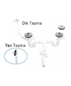 GAMA - S ÇİFTLİ ÇÖPMAK SİFONU ÇİFT REKORLU TAŞMALI