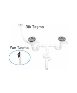 GAMA - S ÇİFTLİ ÇÖPMAK SİFONU ÇİFT REKORLU TAŞMALI (DERİN)
