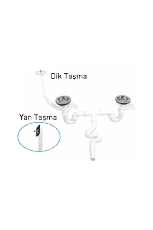 GAMA - S ÇİFTLİ ÇÖPMAK SİFONU ÇİFT REKORLU TAŞMALI (DERİN)