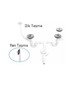 GAMA - S ÇİFTLİ ÇÖPMAK SİFONU TEK REKORLU TAŞMALI