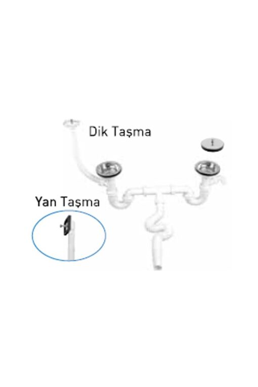 GAMA - S ÇİFTLİ ÇÖPMAK SİFONU TEK REKORLU TAŞMALI