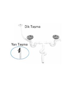 GAMA - S ÇİFTLİ ÇÖPMAK SİFONU TEK REKORLU TAŞMALI (DERİN)