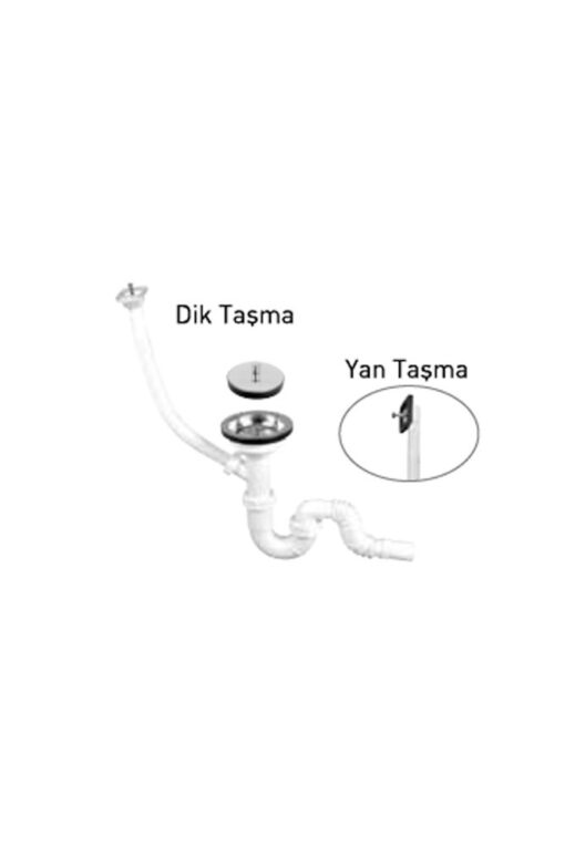 GAMA - S TEKLİ ÇÖPMAK SİFONU DÜZ TAŞMALI