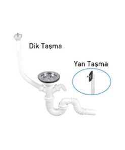GAMA - S TEKLİ ÇÖPMAK SİFONU TEK REKORLU TAŞMALI (DERİN)
