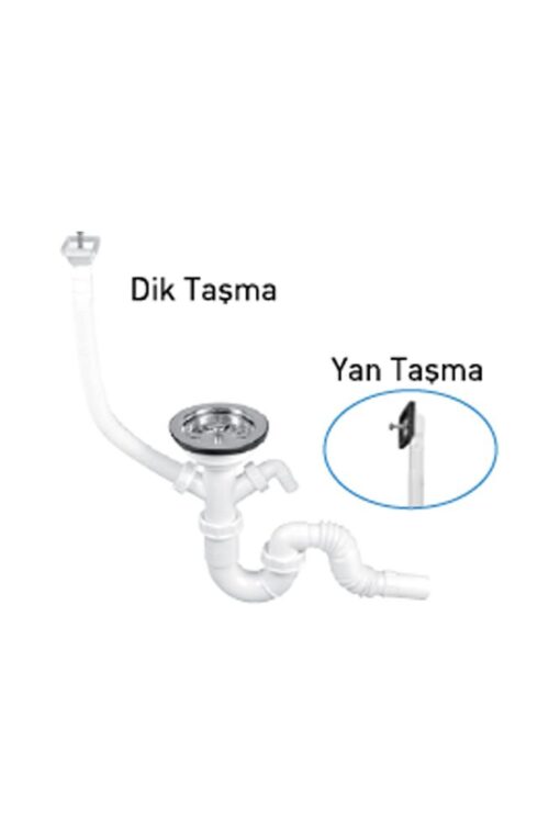 GAMA - S TEKLİ ÇÖPMAK SİFONU TEK REKORLU TAŞMALI (DERİN)