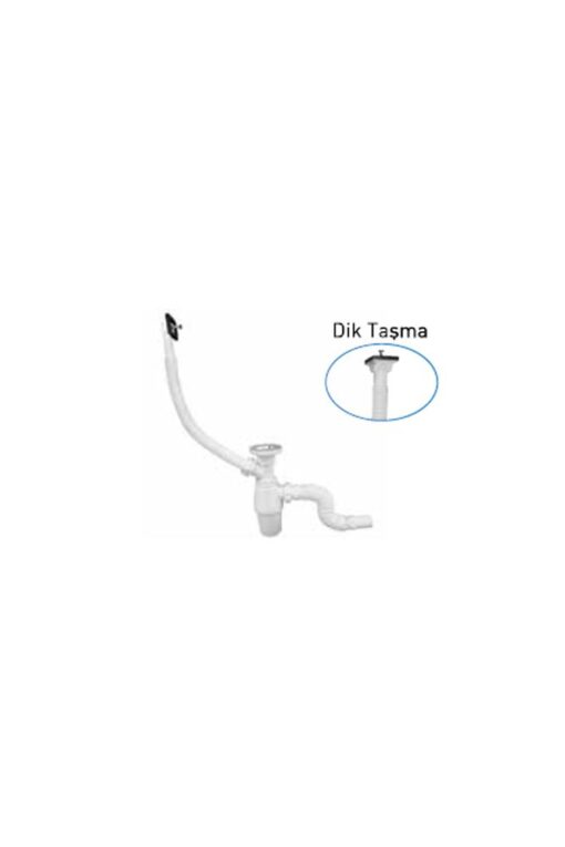 GAMA - TASLI EVYE SİFONU DÜZ TAŞMALI KÖRÜKLÜ