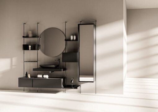 SET-10 180 CM BANYO DOLABI TAKIM MAT SİYAH